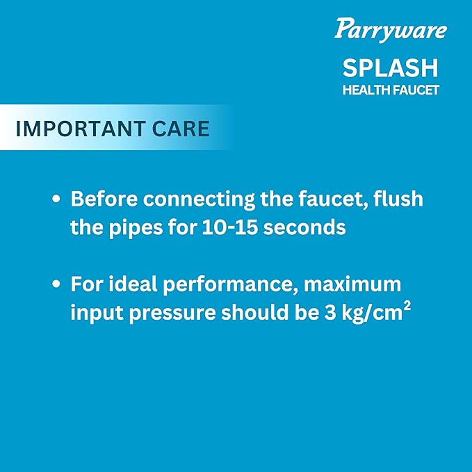 Parryware Splash Health Faucet ABS gun with SS Chain Pipe 1.2 mtr and hook -T9805A1