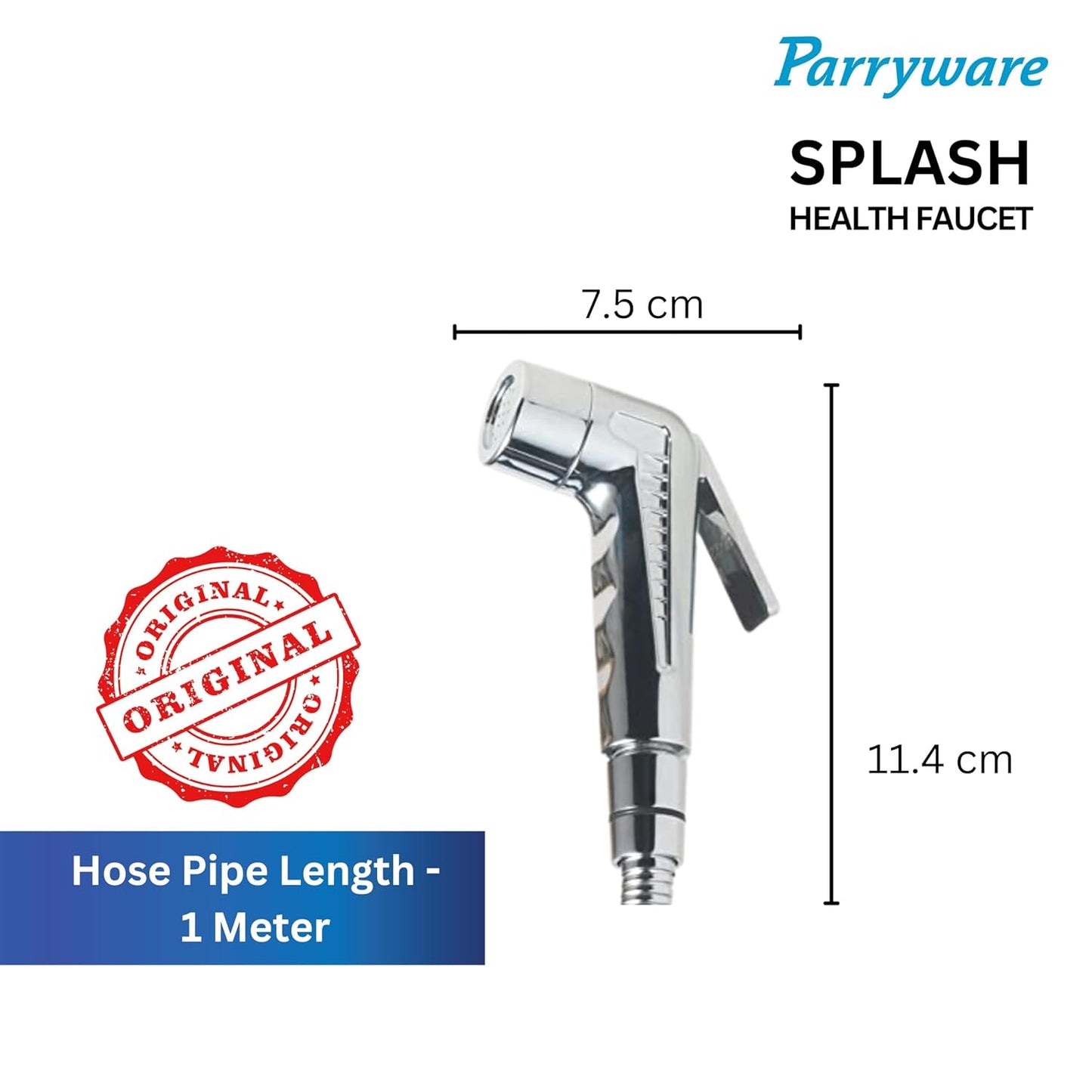 Parryware Splash Health Faucet ABS gun with SS Chain Pipe 1.2 mtr and hook -T9805A1