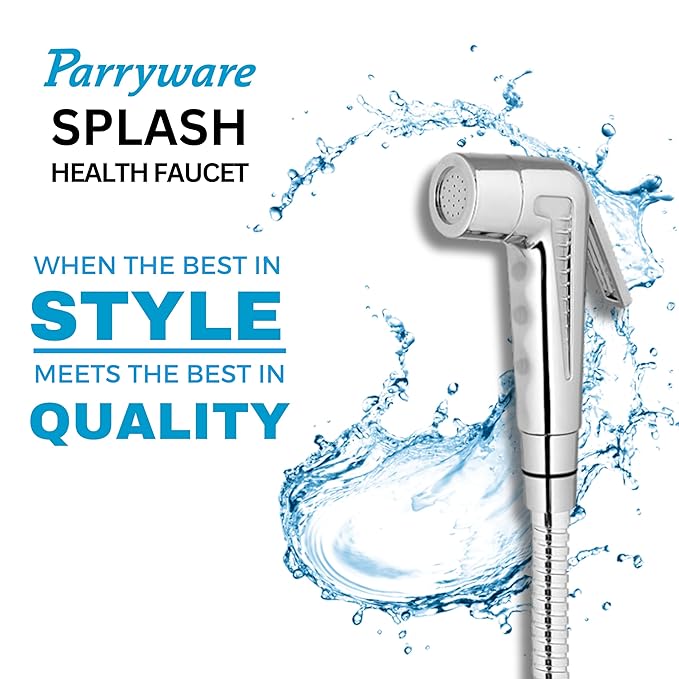 Parryware Splash Health Faucet ABS gun with SS Chain Pipe 1.2 mtr and hook -T9805A1