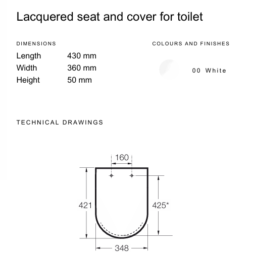 ROCA GIRALDA SEAT COVER WITH SOFT CLOSE HINGES - RE80P467001 - WHITE