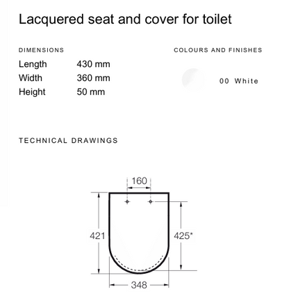 ROCA GIRALDA SEAT COVER WITH SOFT CLOSE HINGES - RE80P467001 - WHITE